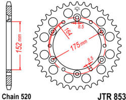 JT Sprockets JTR853.49 hátsó lánckerék acél JT Sprockets