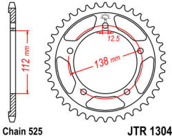 JT Sprockets JTR1304.43 hátsó lánckerék acél JT Sprockets