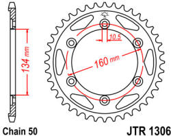 JT Sprockets JTR1306.43 hátsó lánckerék acél JT Sprockets