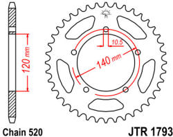 JT Sprockets JTR1793.45 hátsó lánckerék acél JT Sprockets