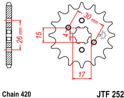 JT Sprockets JTF252.13 első lánckerék JT Sprockets