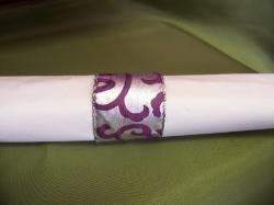 szalvétagyűrű inda mintás, lila-ezüst (50 db)
