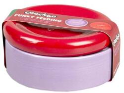 COOCKOO FUNKY FEEDING Kerámia macskatál 2az1-ben 50ml/280ml 13, 5x13, 5x6cm piros és lila
