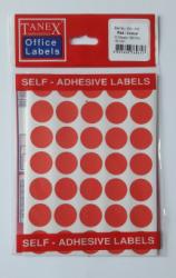 Tanex Etichete autoadezive color, D19 mm, 350 buc/set, Tanex -rosu (TX-OFC-131-RE) - viamond