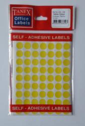 Tanex Etichete autoadezive color, D13 mm, 700 buc/set, Tanex - galben (TX-OFC-129-YE) - viamond