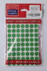 Tanex Etichete autoadezive color, D13 mm, 700 buc/set, Tanex - verde (TX-OFC-129-GR)