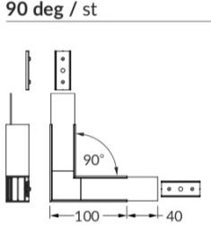 Topmet LED profil VARIO30-02 sarokidom térben forduló 90°-os (eloxált) (V4680020s)