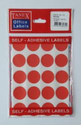 Tanex Etichete autoadezive color, D25 mm, 200 buc/set, Tanex - rosu (TX-OFC-132-RE) - viamond