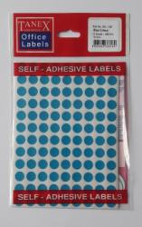 Tanex Etichete autoadezive color, D10 mm, 1080 buc/set, Tanex - albastru (TX-OFC-128-BL)