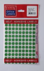 Tanex Etichete autoadezive color, D10 mm, 1080 buc/set, Tanex - verde (TX-OFC-128-GR) - viamond