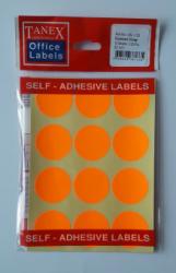 Tanex Etichete autoadezive color, D32 mm, 120 buc/set, Tanex - orange fluorescent (TX-OFC-133-OG) - viamond