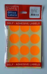 Tanex Etichete autoadezive color, D32 mm, 120 buc/set, Tanex - orange fluorescent (TX-OFC-133-OG)