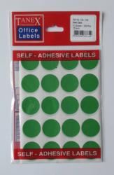 Tanex Etichete autoadezive color, D25 mm, 200 buc/set, Tanex - verde (TX-OFC-132-GR)