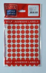Tanex Etichete autoadezive color, D13 mm, 700 buc/set, Tanex - rosu (TX-OFC-129-RE)