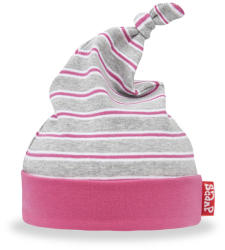 Scamp Caciulita bebelusi, din bumbac, gri cu dungi roz (SICS012)