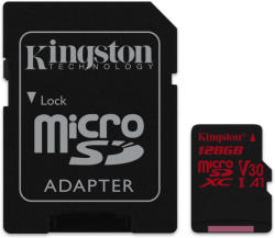Kingston microSDXC Canvas React 128GB C10/U3/V30/A1 SDCR/128GB