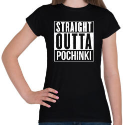 printfashion PUBG - Straight Outta Pochinki - Női póló - Fekete (827926)