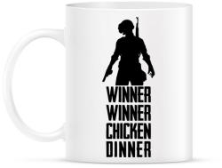 printfashion Winner Winner Chicken Dinner PUBG - Bögre - Fehér (828609)