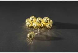 Konstsmide Beltéri LED-es fényfüzér, gömb motívumos, elemes, 1, 2 m, arany, melegfehér, Konstsmide 3188-803