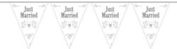 Just Married Feliratú Esküvői Zászlófüzér - 10 m - partikellekek