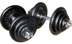 Deka Barbell 40 kg-os gumírozott súlyzó szett