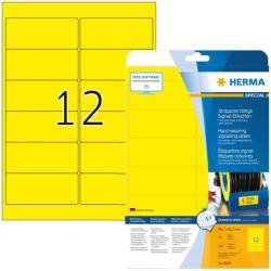  Herma No. 8029 sárga színű 99, 1 x 42, 3 mm méretű, lézernyomtatóval nyomtatható, öntapadós időjárásálló etikett címke, extra erős, tartós ragasztóval A4-es íven - kiszerelés: 300 címke / 25 ív