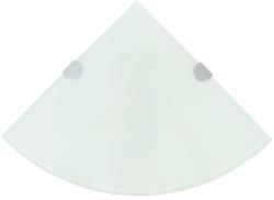 vidaXL Raft de colț cu suporți de crom, sticlă, 35 x 35 cm, alb (243859) - vidaxl