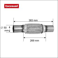 BOSAL Racord flexibil toba esapament 50 x 383 mm BOSAL 265-521