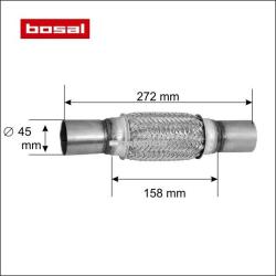 BOSAL Racord flexibil toba esapament 45 x 272 mm BOSAL 265-701