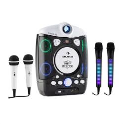Auna SET: sistem de karaoke Kara Projectura, negru + două microfoane Kara Dazzl, iluminare cu led-uri (PL-0546_1951) (PL-0546_1951)