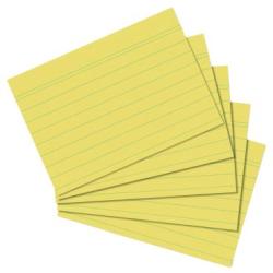 Herlitz Kartoték kártya A7/100 ív, vonalas sárga (01150713)