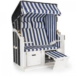 Blumfeldt Hiddensee scaun plaja XL 2 locuri 118 cm , pin si răchită albastru / cu carouri albe (HMD1-Hiddensee-Blau) (HMD1-Hiddensee-Blau)