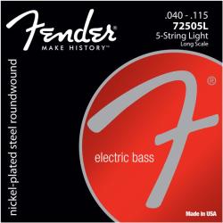 Fender 7250-5L Nickel Plated Steel, Light, Long Scale, 040-115