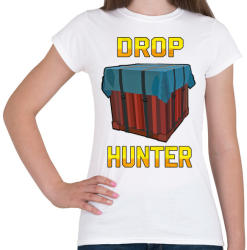 printfashion PUBG - Drop Hunter - Női póló - Fehér (851766)