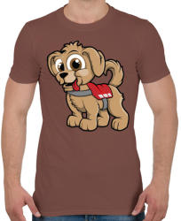printfashion Rescue Puppy - Férfi póló - Mogyoróbarna (863878)