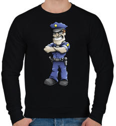 printfashion Policeman - Férfi pulóver - Fekete (857913)