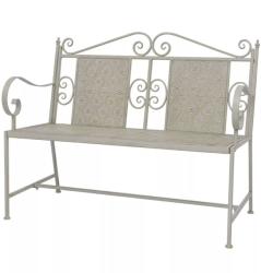 vidaXL Bancă de grădină, gri, 115 cm, oțel (43152)