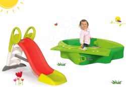 Smoby Set tobogan Toboggan KS Smoby şi nisipar Sandy cu capac şi pistă de apă de la 24 luni (SM310262-14)