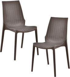 [casa.pro] Rattan hatású műanyag kerti szék szett 89x44cm 2 db-os