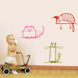 BeKid Stickere perete copii Pisicute cuminti - 50 x 57 cm
