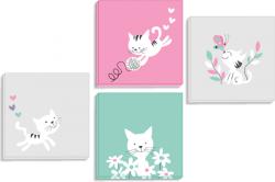 BeKid Set tablouri canvas White Kittens