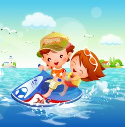 BeKid Tablou canvas Jetski - 40 x 40 cm