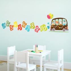 BeKid Stickere perete copii Caravana Numerelor - 110 x 24 cm