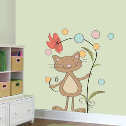 BeKid Stickere perete copii Pisica cu floare - 56 x 70 cm