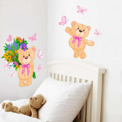 BeKid Stickere perete copii Ursulet cu flori - 112 x 65 cm