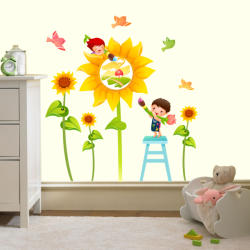 BeKid Stickere perete copii Floarea soarelui - 80 x 80 cm
