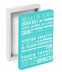 BeKid Tablou canvas Reguli de joaca BLUE - 50 x 70 cm