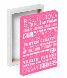BeKid Tablou canvas reguli de joaca ROZ - 50 x 70 cm