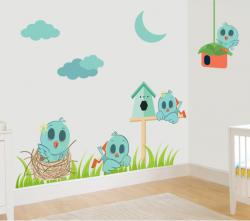 BeKid Sticker decorativ Vrabiute somnoroase - 120 x 63 cm