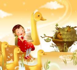 BeKid Tablou canvas Fetita cu ratuste - 40 x 40 cm